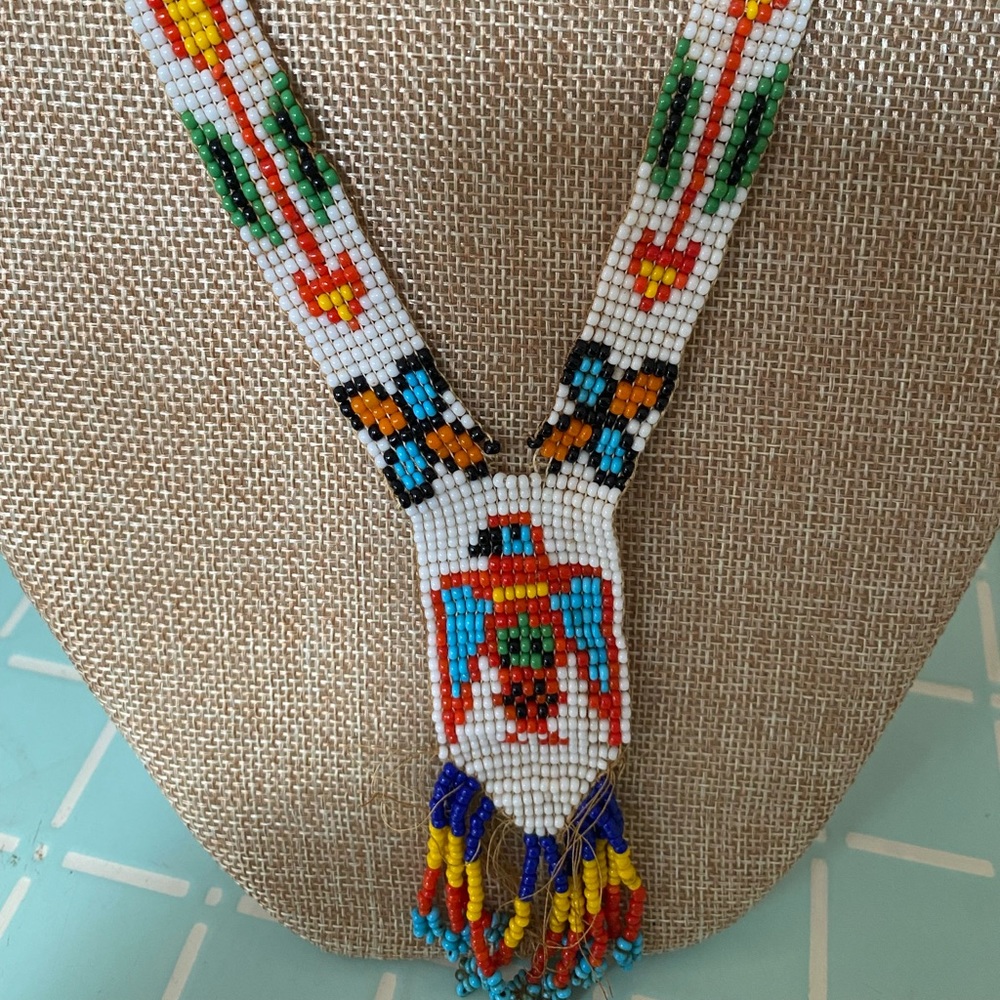 Native American Eagle Beaded Necklace